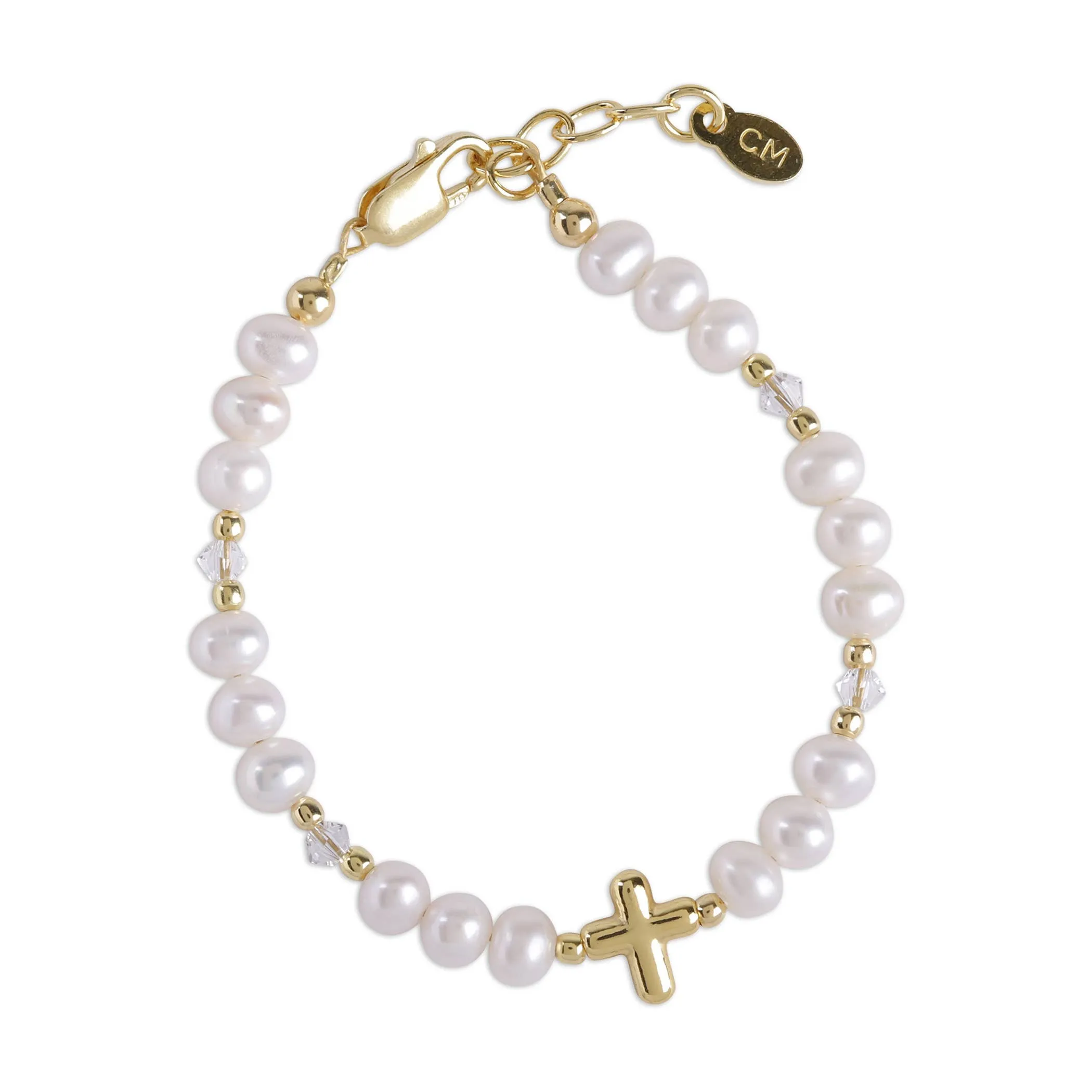 Eve (0-12m) - Gold Plated Cross Baby & Kids Baptism Bracelet