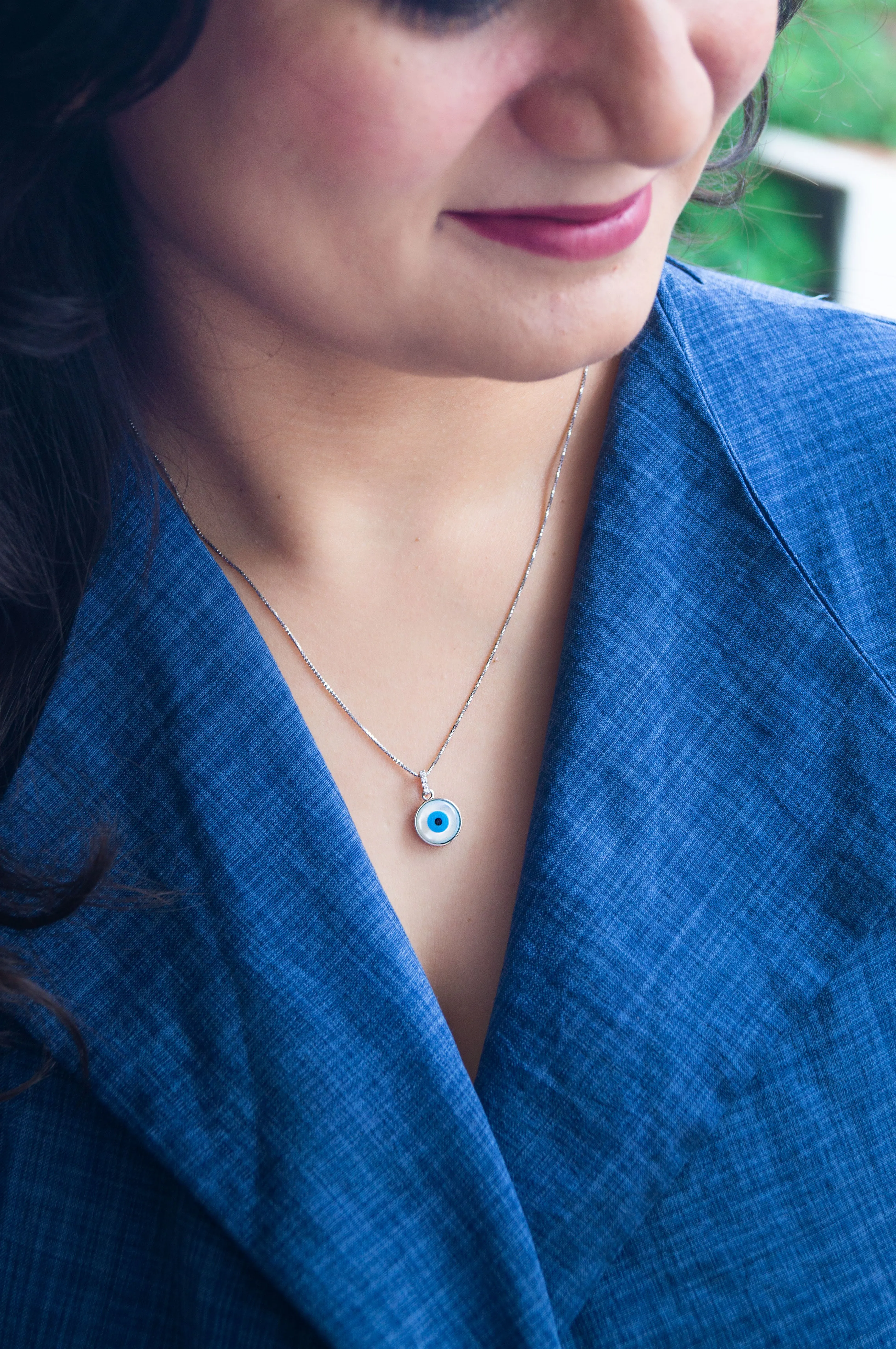 Evergreen Evil Eye Sterling Silver Pendant