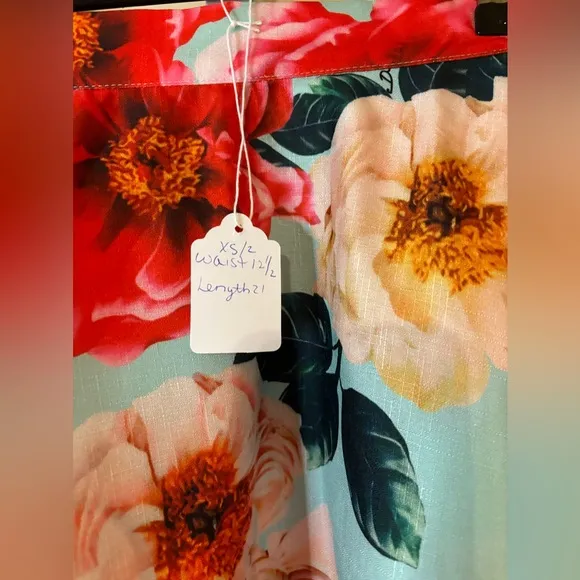 Extrasmall Floral Print Unique Vintage Skirt