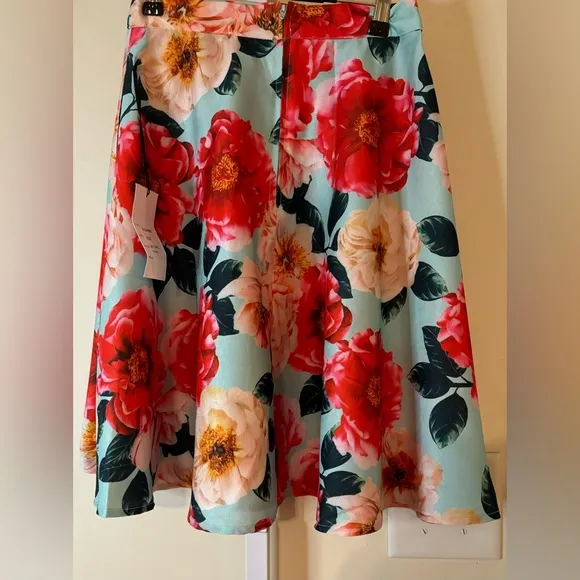 Extrasmall Floral Print Unique Vintage Skirt