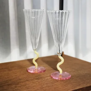 Flute Curve Set Of 2 - Caramel