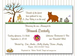 FOREST ANIMALS CUSTOM INVITATION