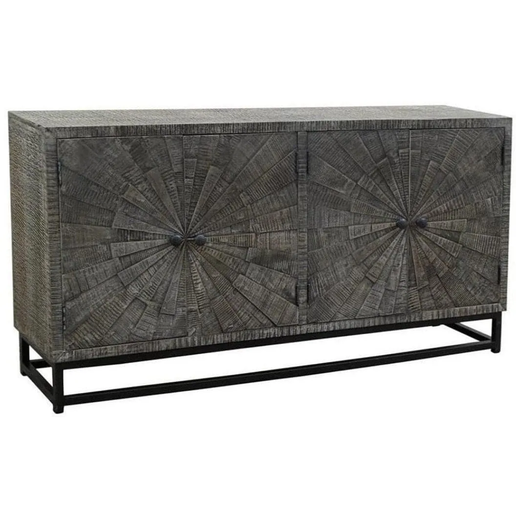 Four Door Credenza in Brownish Gray