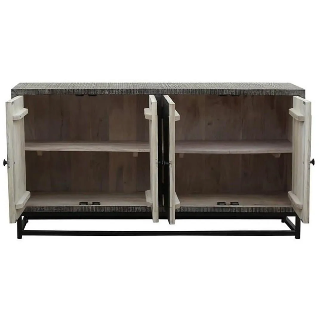 Four Door Credenza in Brownish Gray