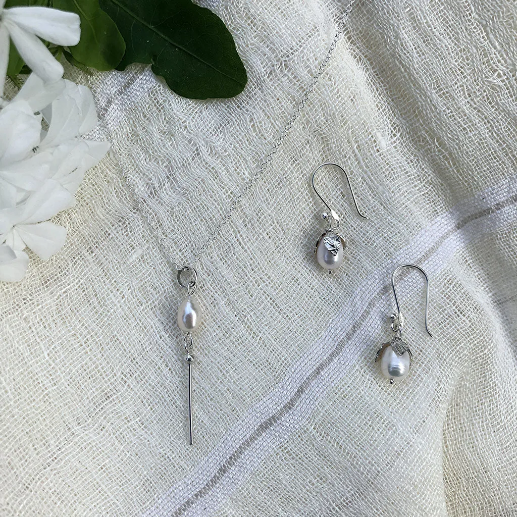Freshwater Pearl Bar Necklace by SLATE   SALT