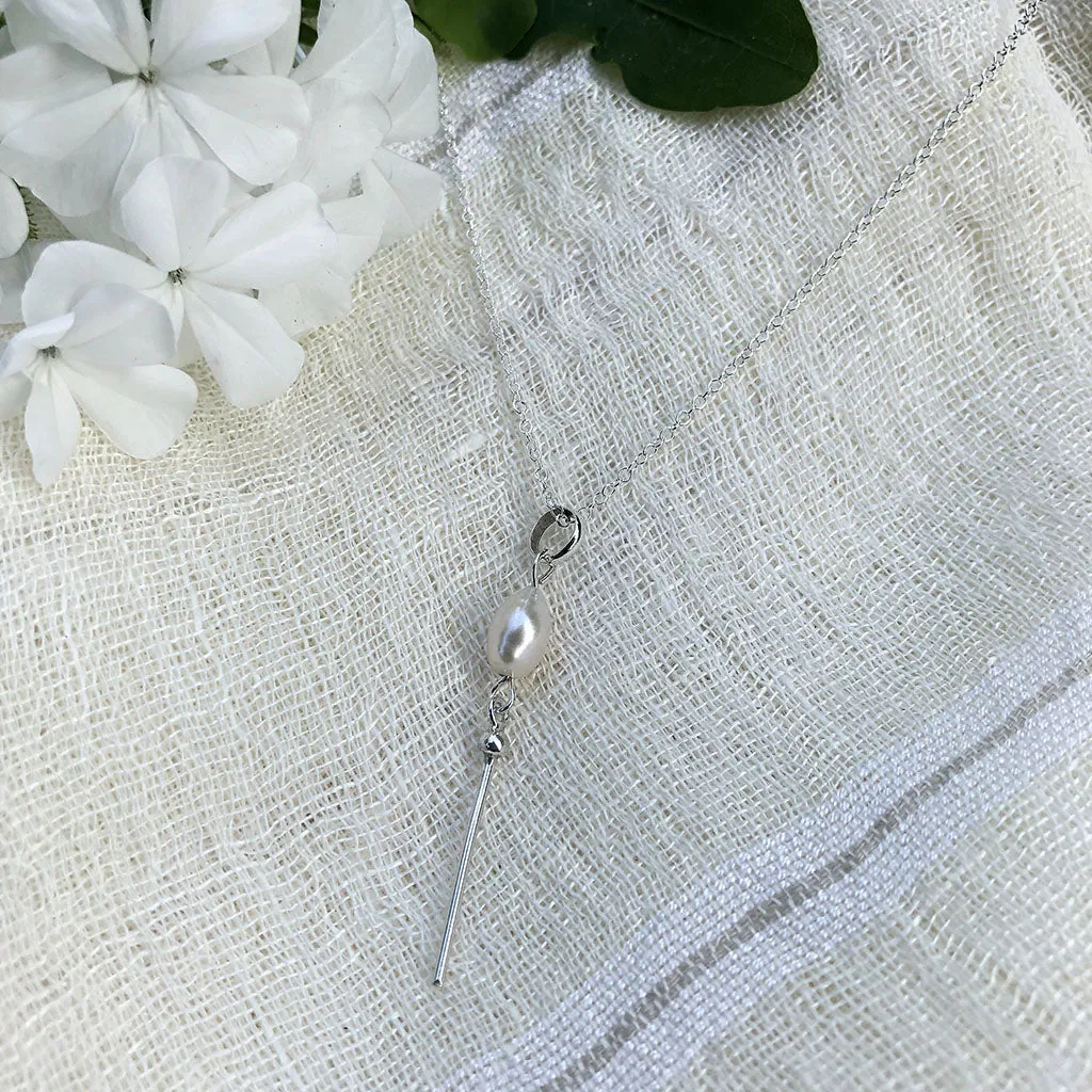 Freshwater Pearl Bar Necklace by SLATE   SALT