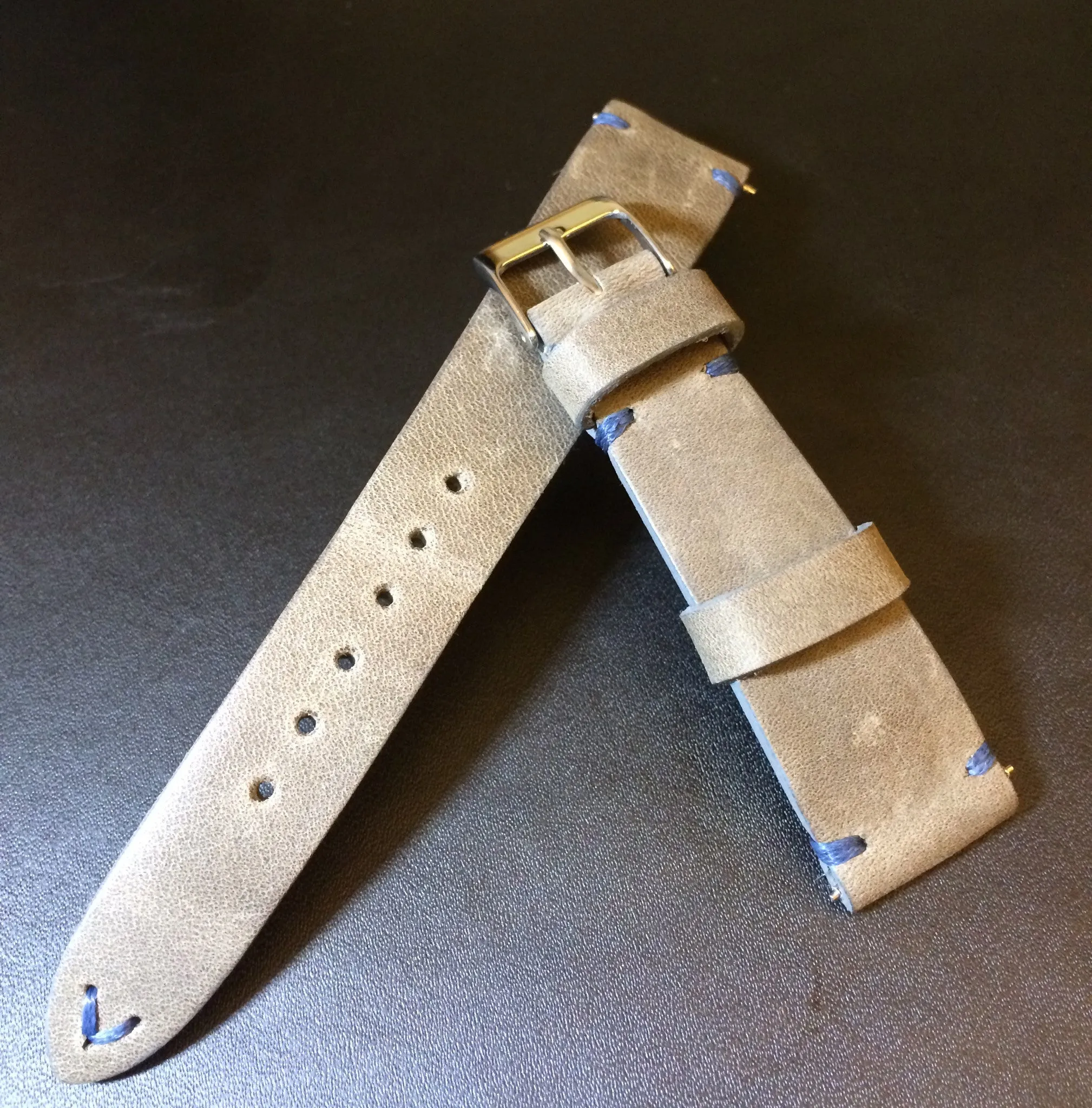 Genuine Leather Watch Strap 21mm in grey, Leather Watch Band 19mm, Handmade watch straps, Gift Ideas