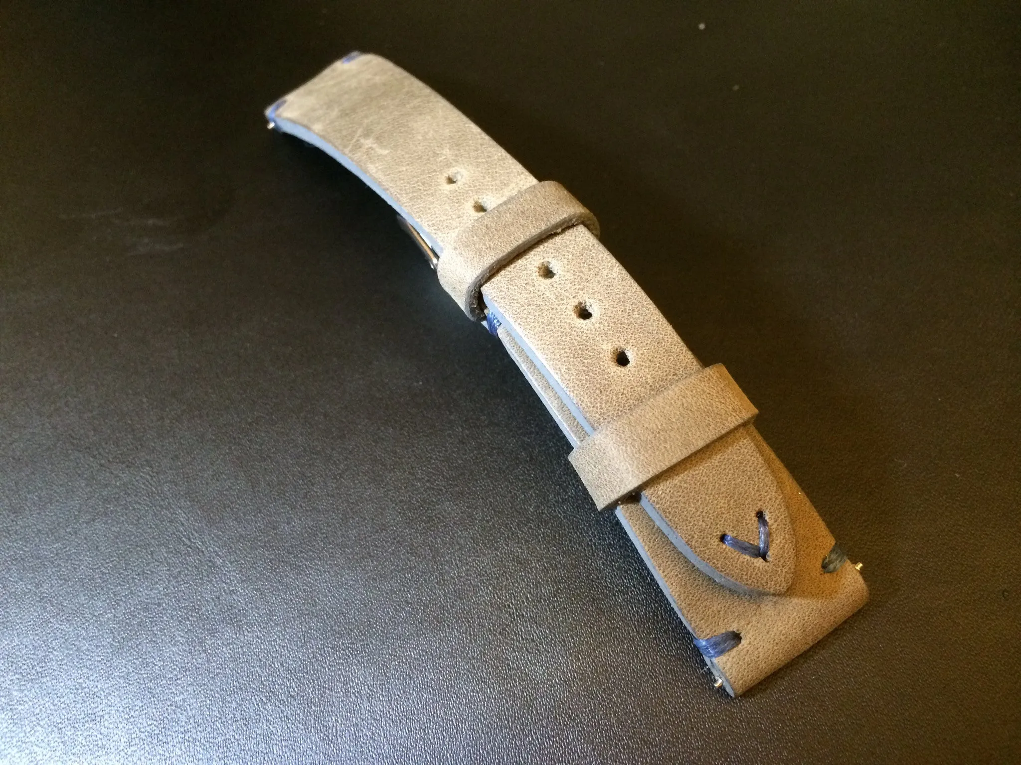 Genuine Leather Watch Strap 21mm in grey, Leather Watch Band 19mm, Handmade watch straps, Gift Ideas