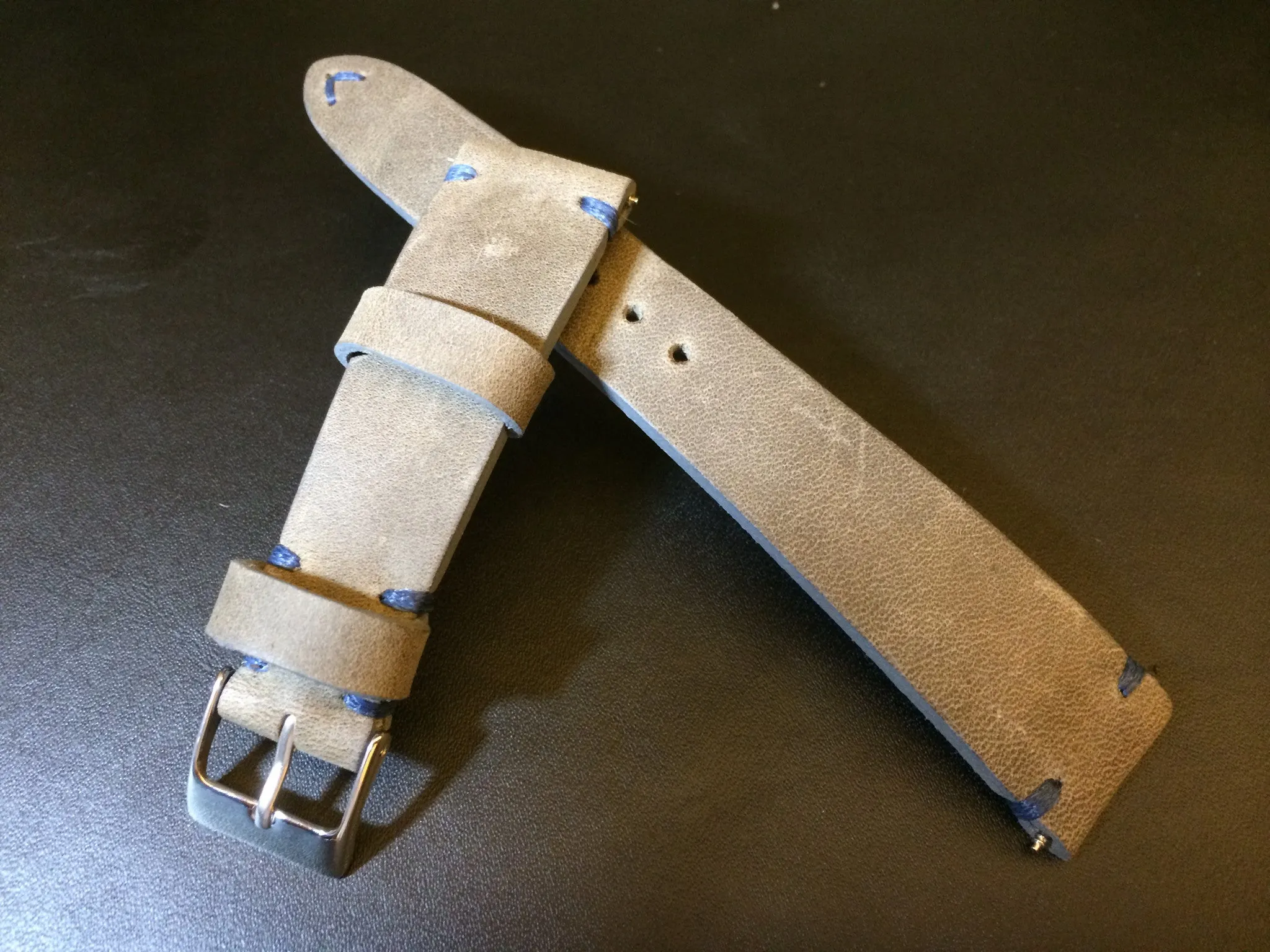 Genuine Leather Watch Strap 21mm in grey, Leather Watch Band 19mm, Handmade watch straps, Gift Ideas