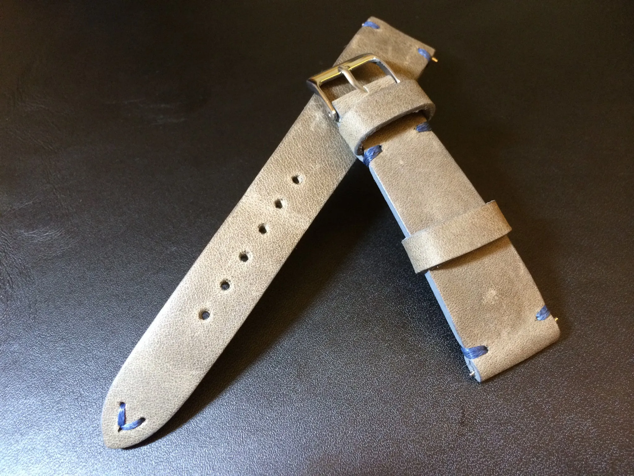 Genuine Leather Watch Strap 21mm in grey, Leather Watch Band 19mm, Handmade watch straps, Gift Ideas