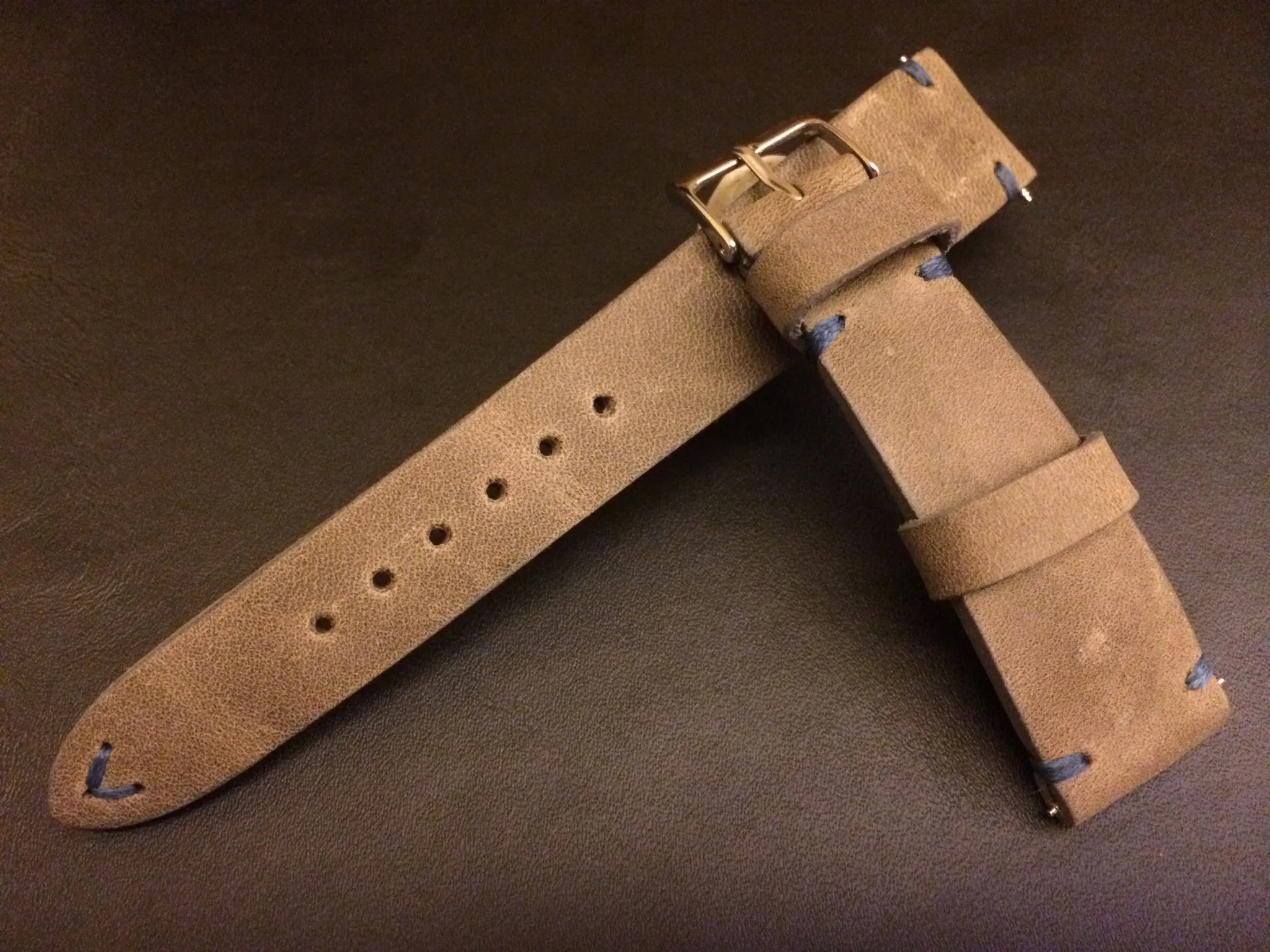 Genuine Leather Watch Strap 21mm in grey, Leather Watch Band 19mm, Handmade watch straps, Gift Ideas