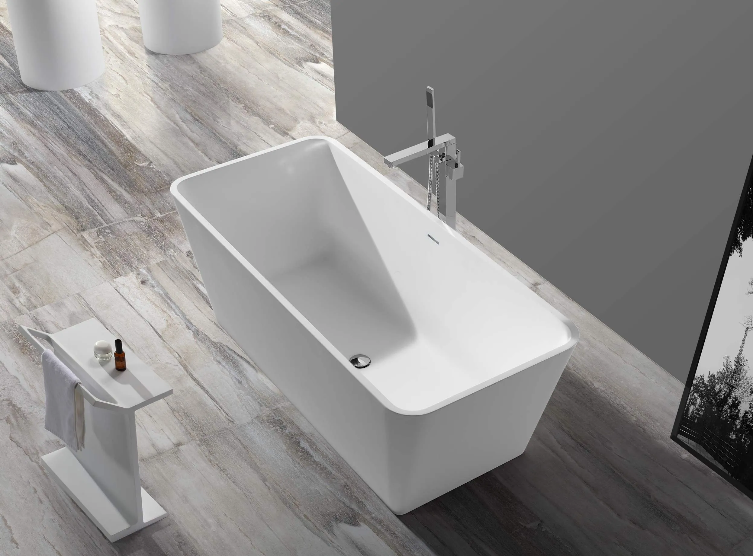 Geometric Stone Bath - 1560mm - B042