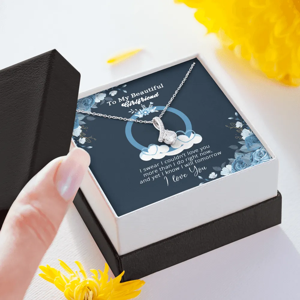 Girlfriend - I Swear I Couldn't Love You More - Alluring Beauty Infinity Necklace Message Card