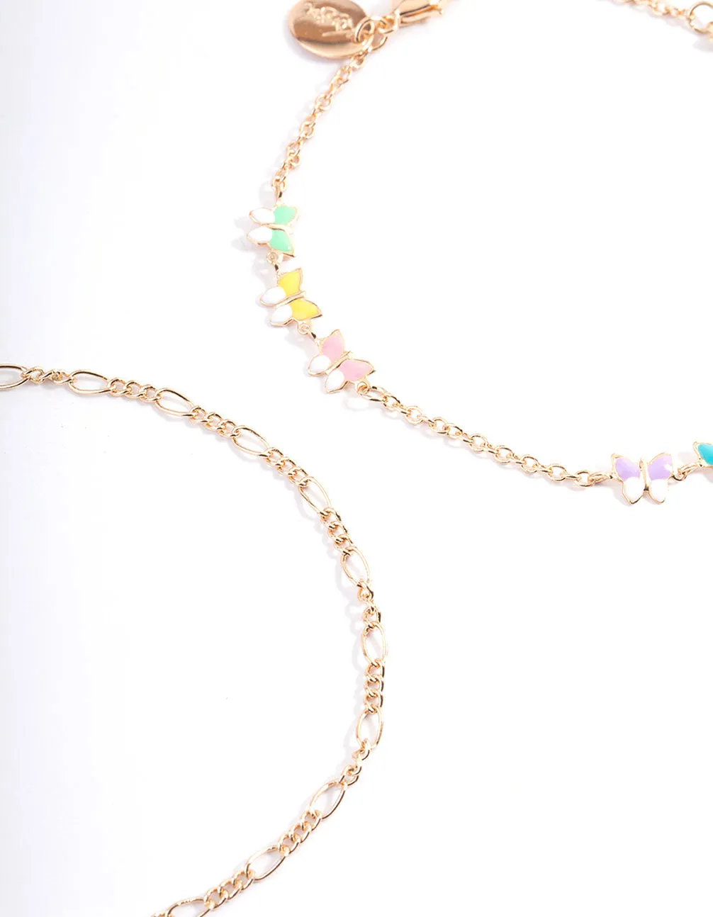 Gold Butterfly Mulit Anklet