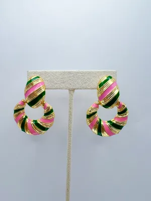 Gold Dipped Enamel Earrings