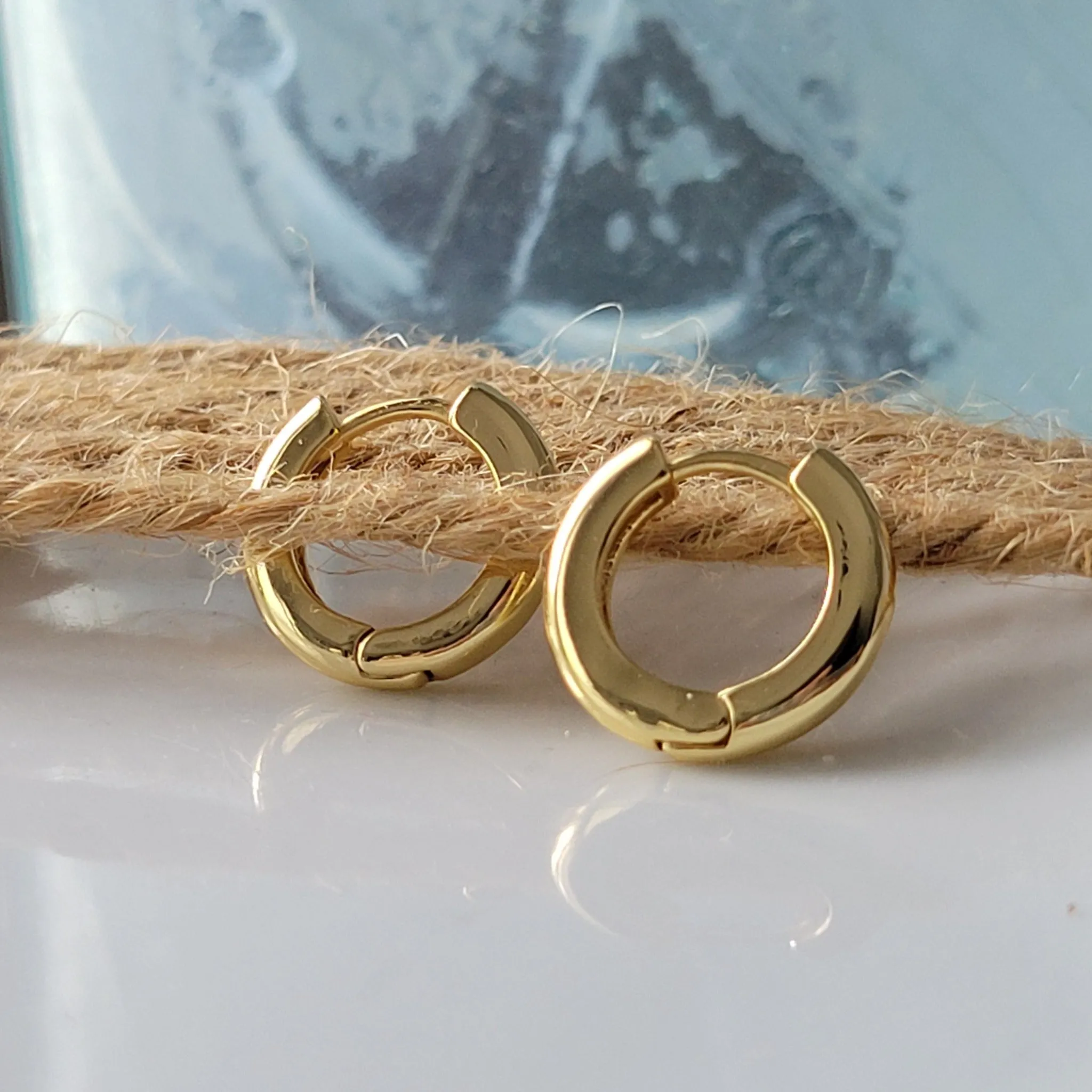 Gold Huggie Hoop Earrings