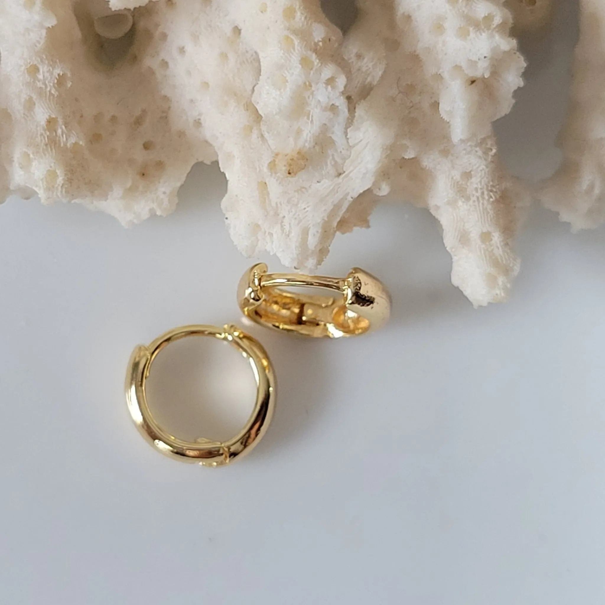 Gold Huggie Hoop Earrings
