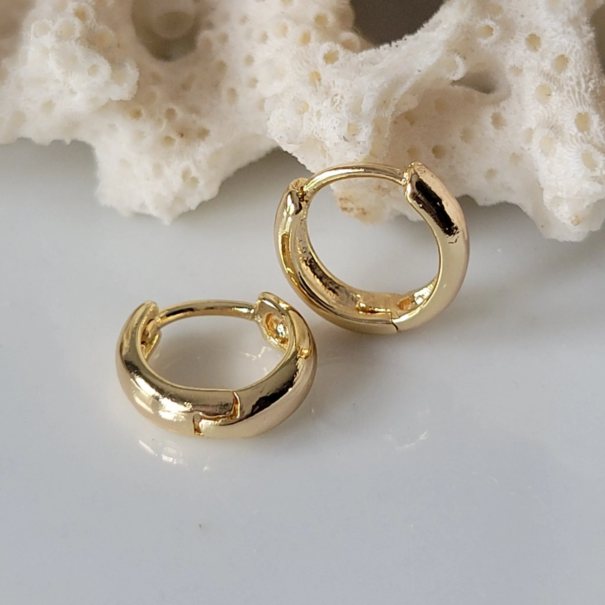 Gold Huggie Hoop Earrings