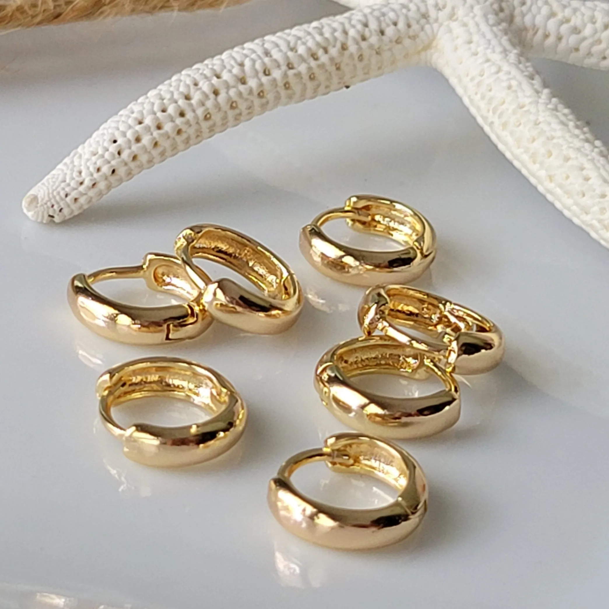 Gold Huggie Hoop Earrings