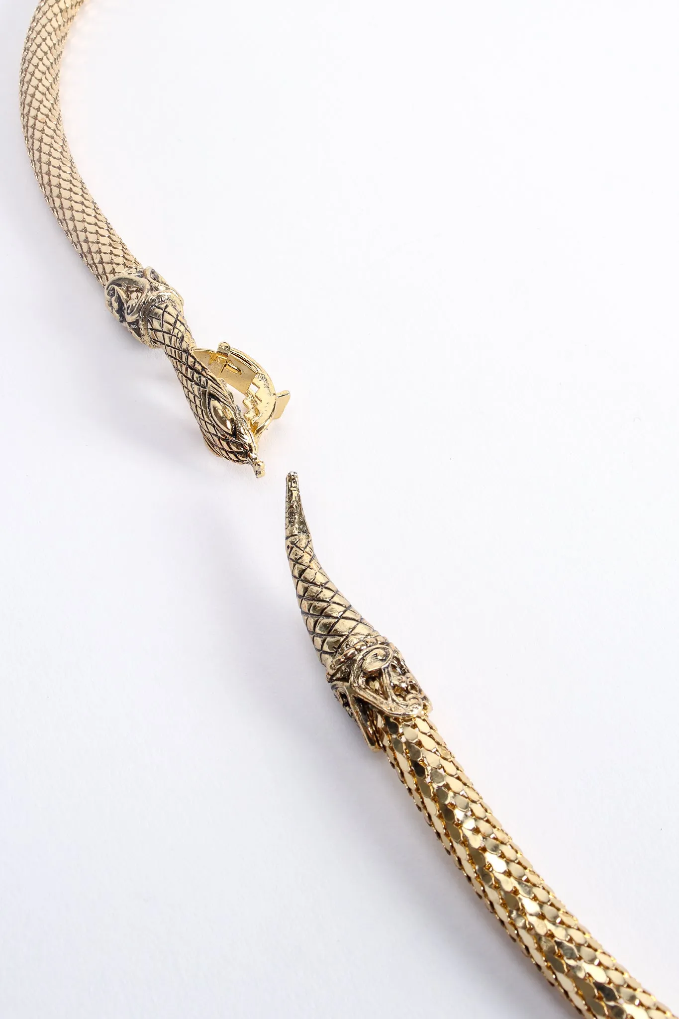 Gold Metal Mesh Snake Belt Necklace