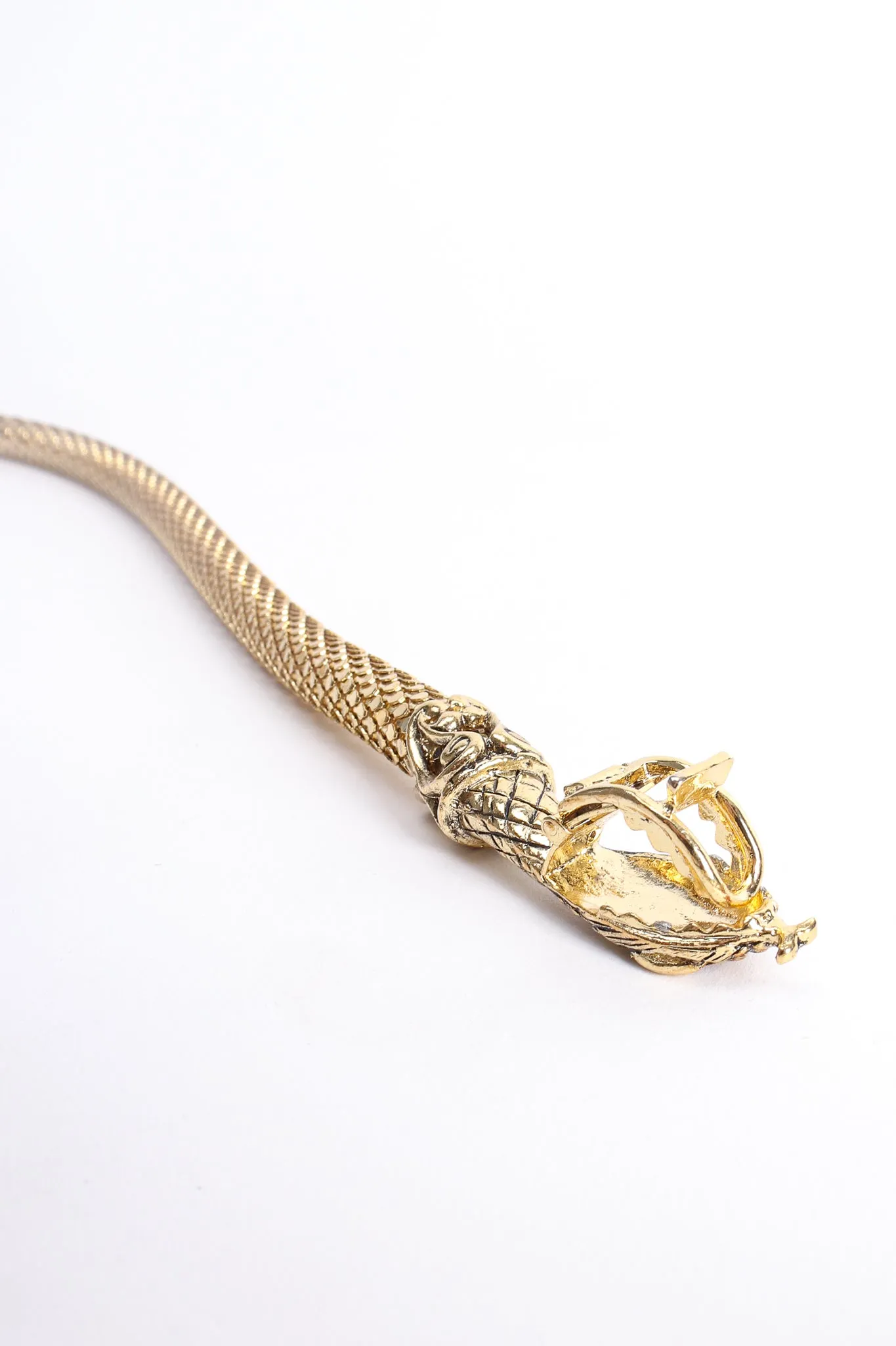 Gold Metal Mesh Snake Belt Necklace