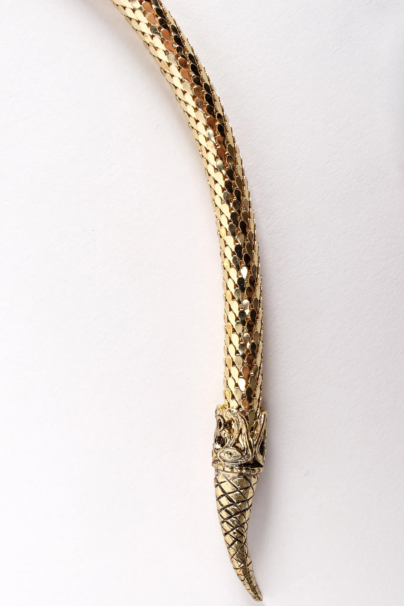Gold Metal Mesh Snake Belt Necklace