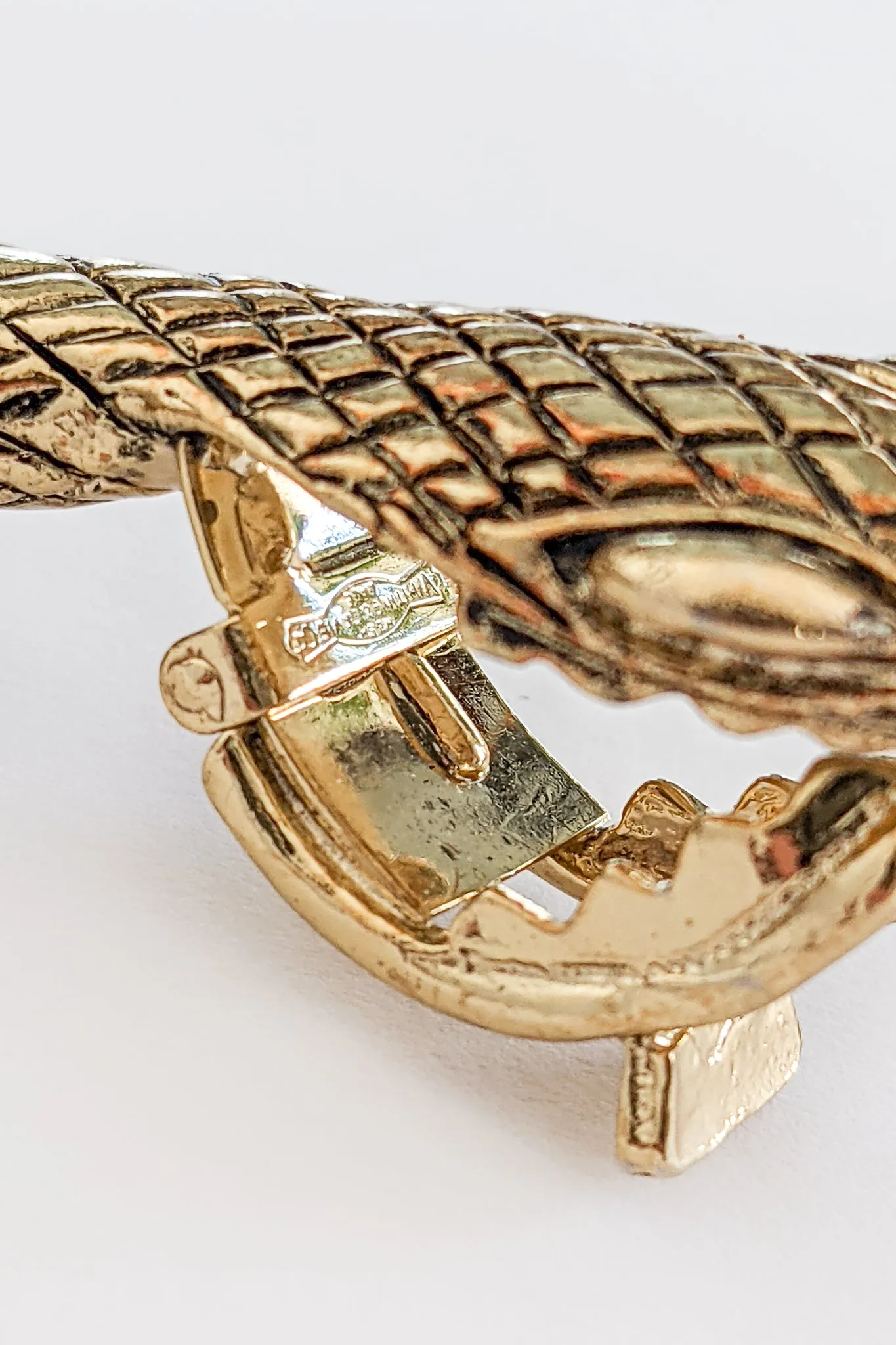 Gold Metal Mesh Snake Belt Necklace