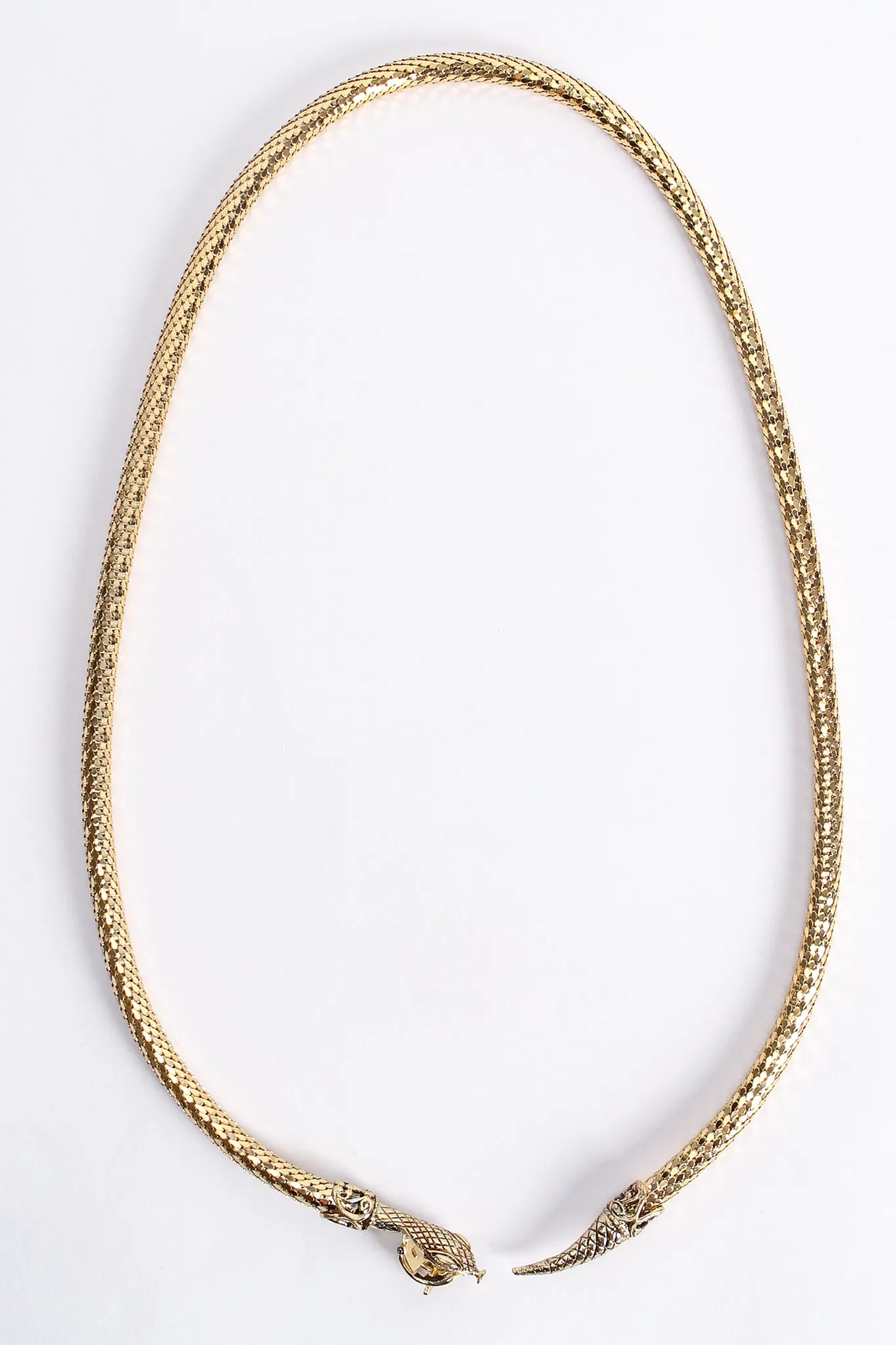 Gold Metal Mesh Snake Belt Necklace