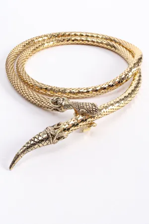 Gold Metal Mesh Snake Belt Necklace