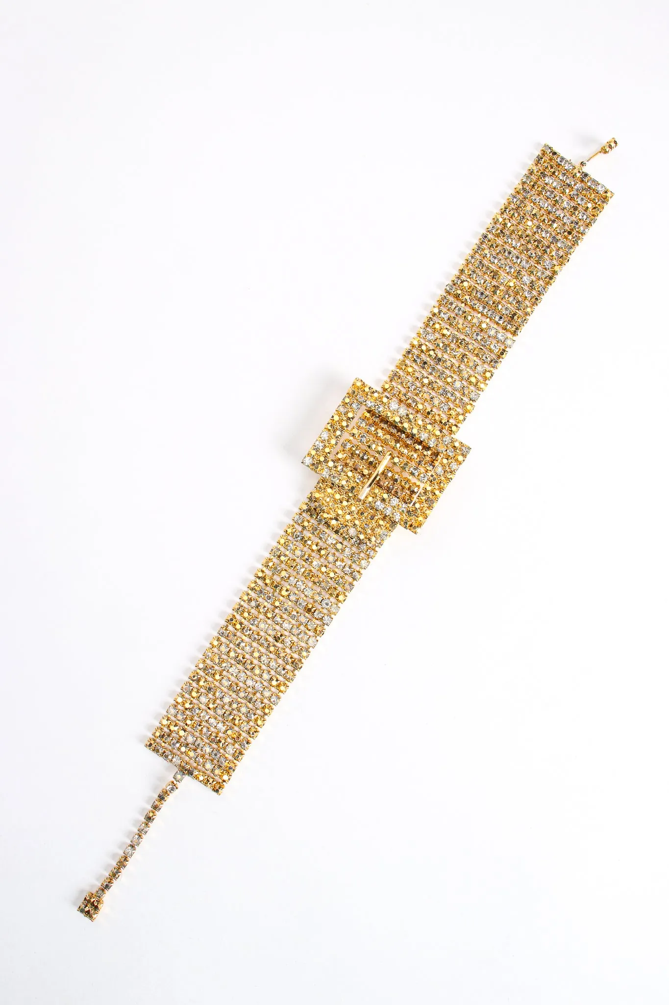 Gold Rhinestone Buckle Choker