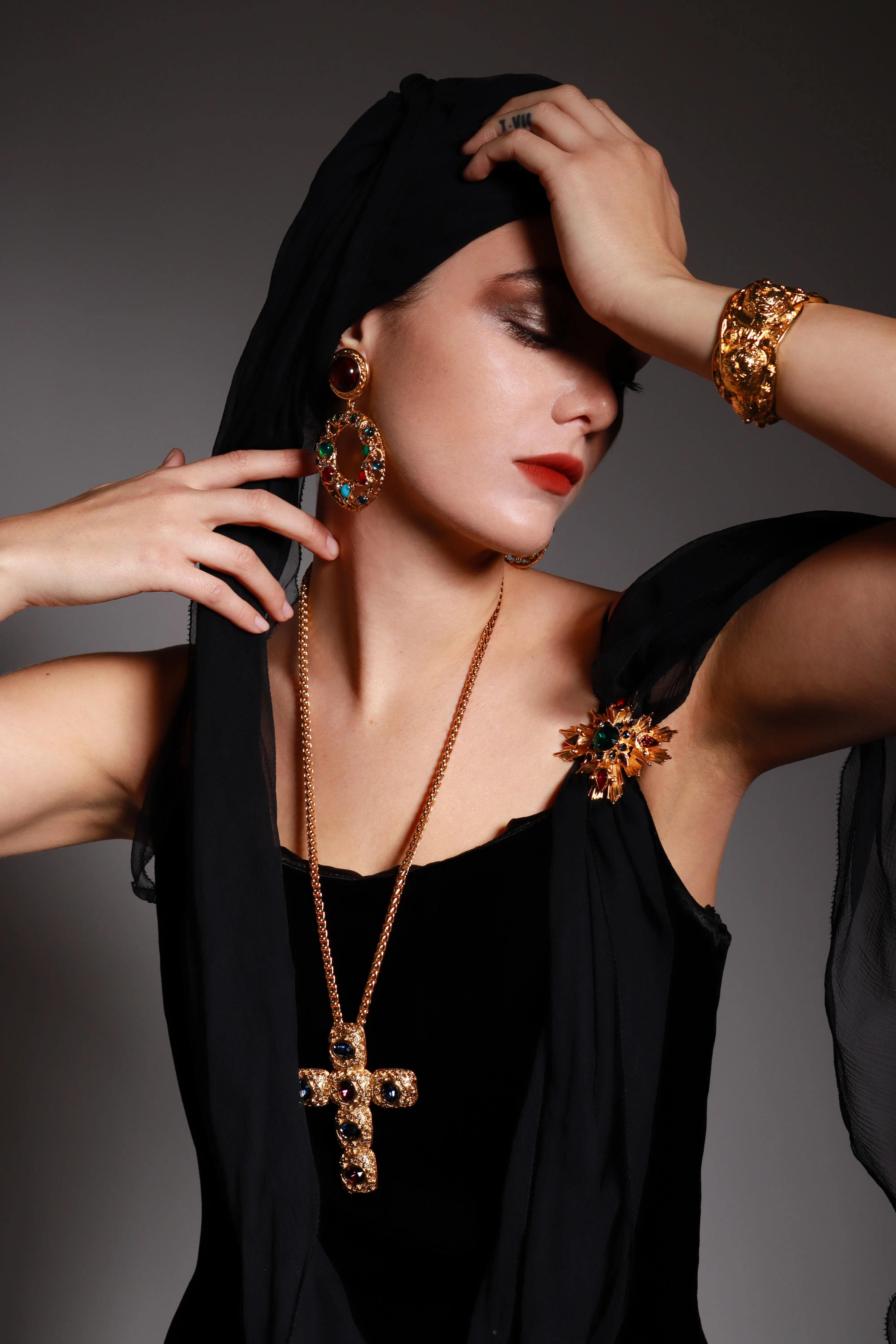 Golden Dome Buckle Bangle
