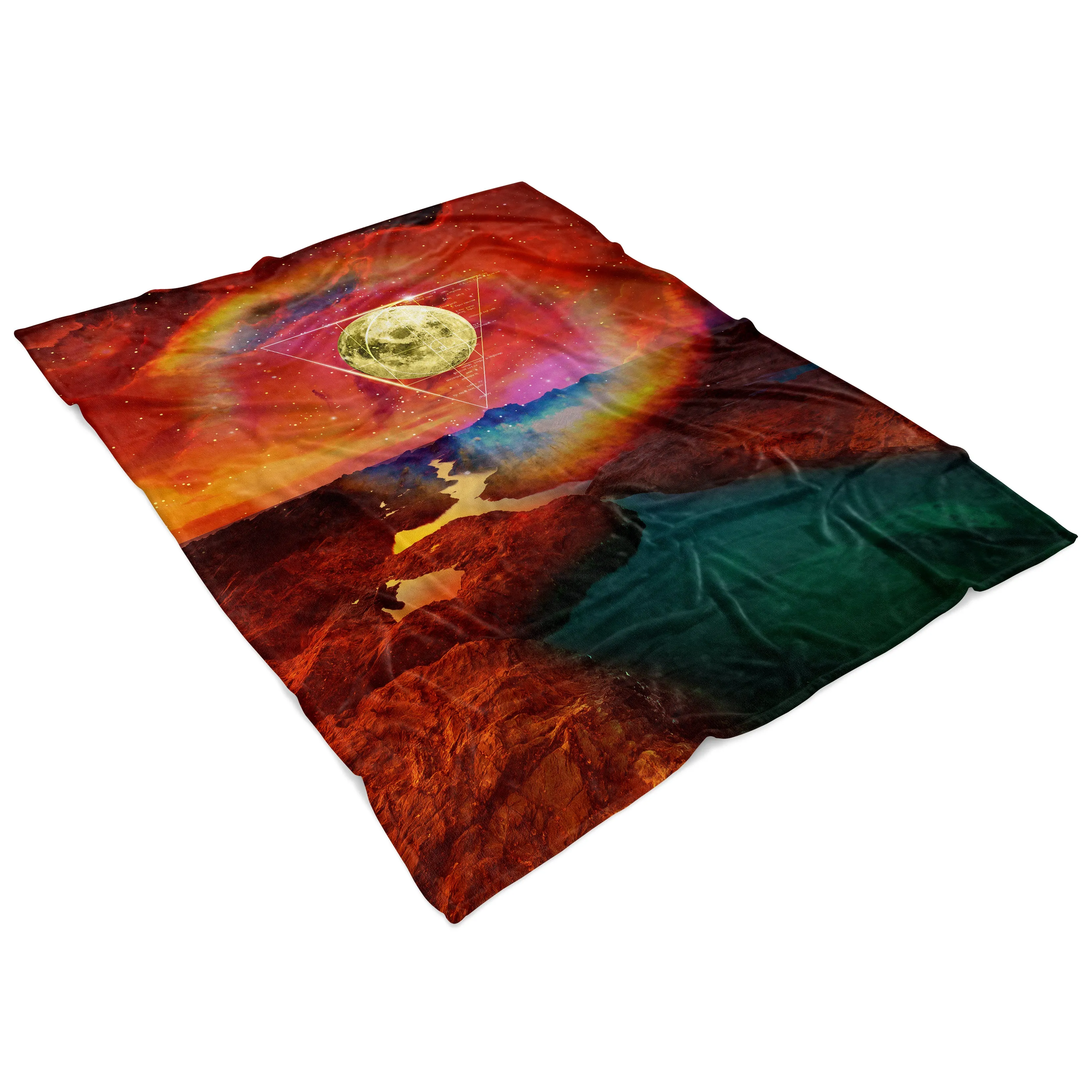 Golden Ratio Moon Fleece Blanket