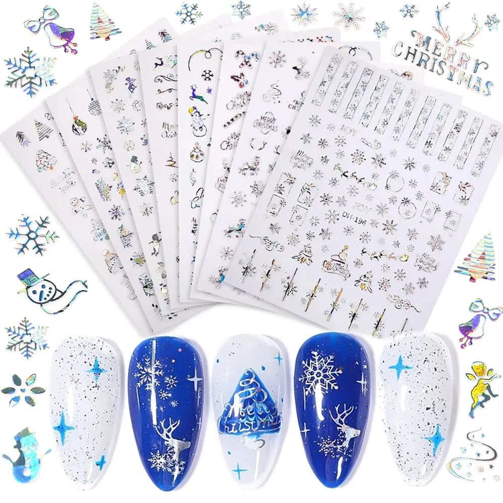 Graffiti Fun Nail Art Stickers, Abstract Nail Decals 3D Self-Adhesive Abstract Lady Face Rose Leaf Nail Design Manicure Tips Nail Decoration for Women Girls Kids(6Sheets)