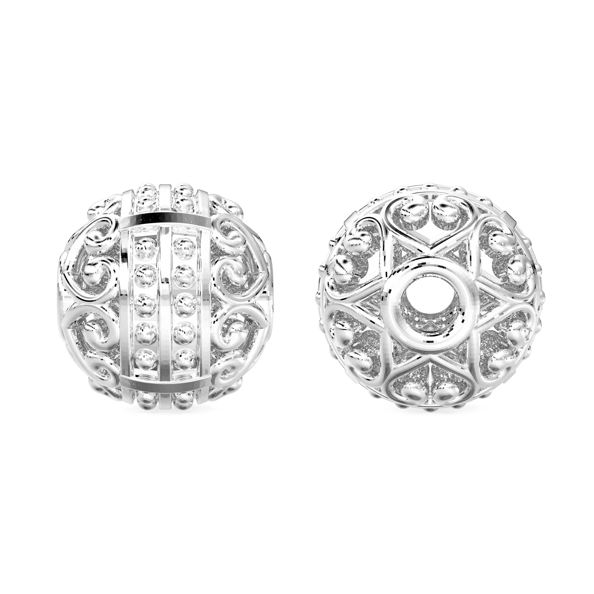 Granulation Tribal 18k Solid Gold Beads Old Fashioned Bali Round Spacer Finding 6mm 8mm 10mm