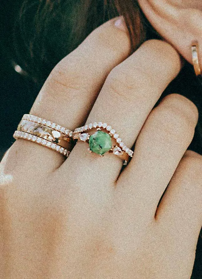 Green Carico Hex Ring