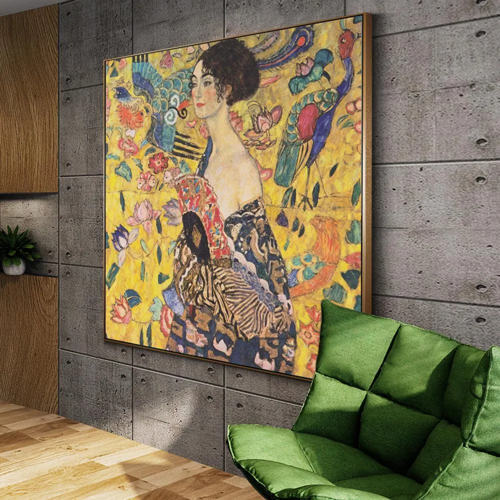 Gustav Klimt 'Lady with a Fan' Wall Art