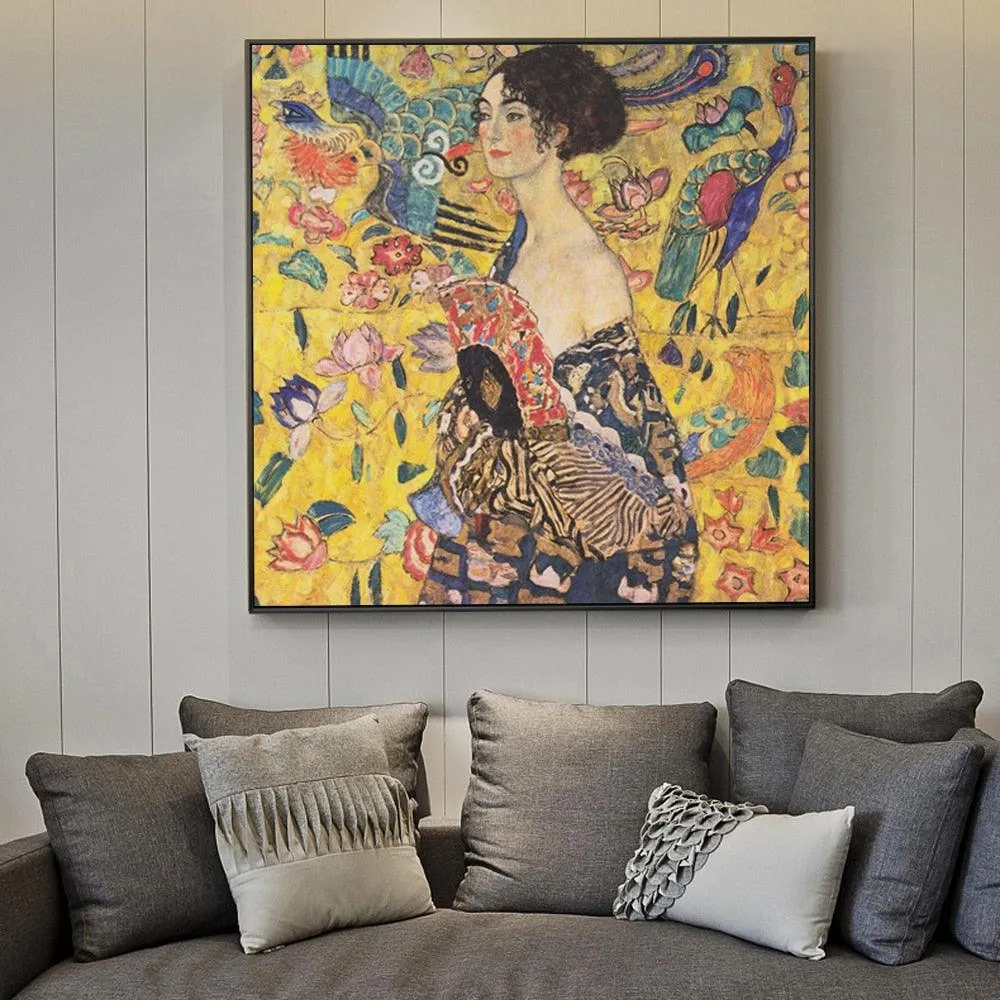 Gustav Klimt 'Lady with a Fan' Wall Art
