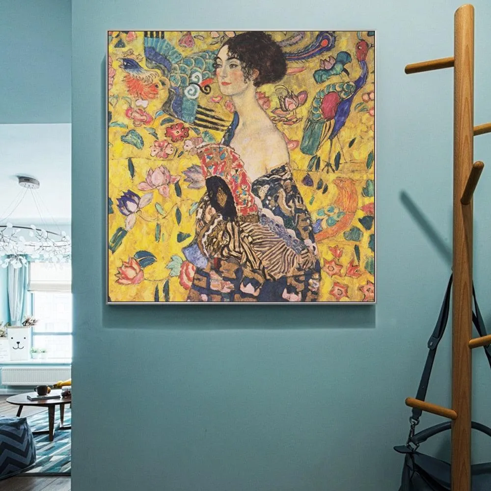 Gustav Klimt 'Lady with a Fan' Wall Art