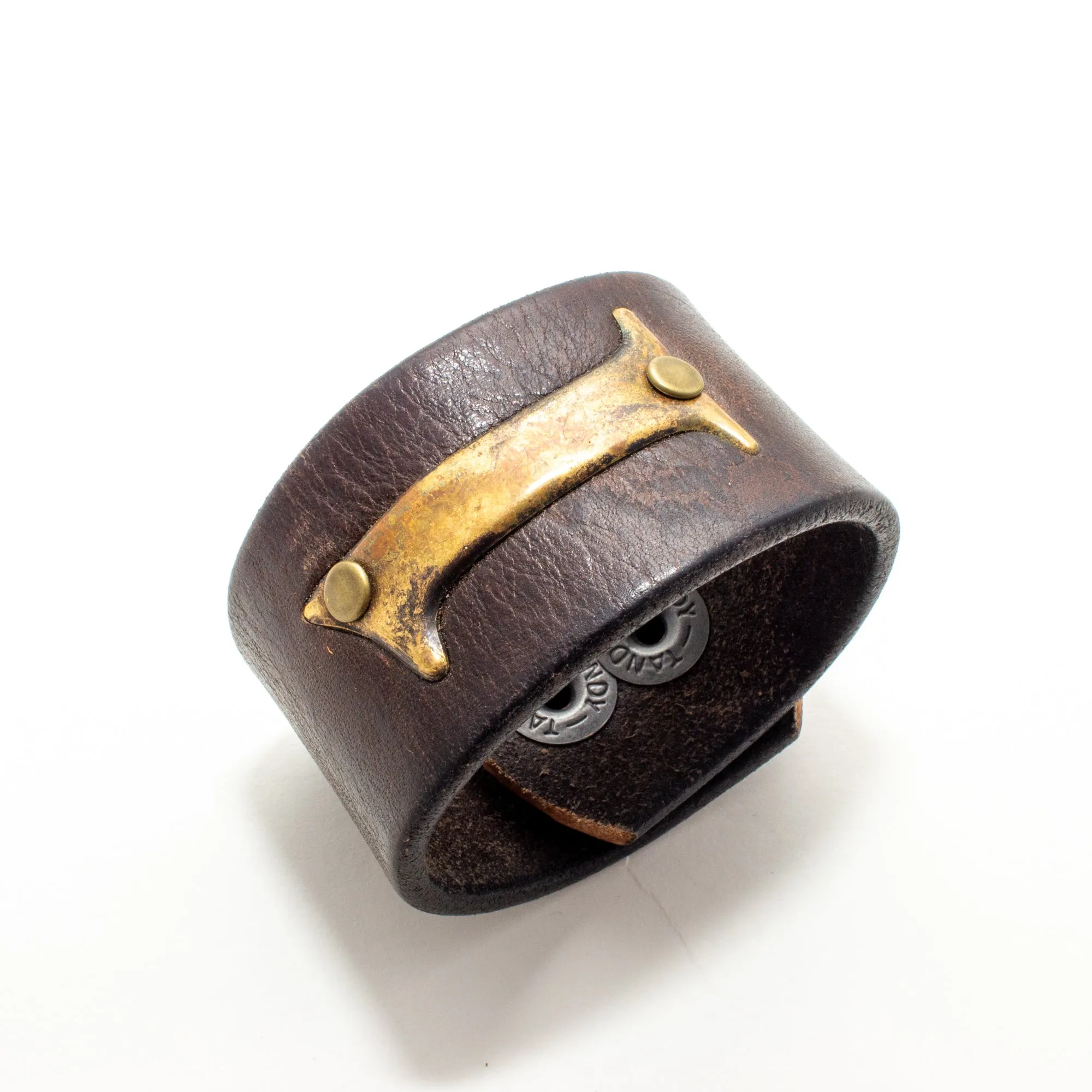 Handcrafted Leather & Metal Number 1 Cuff