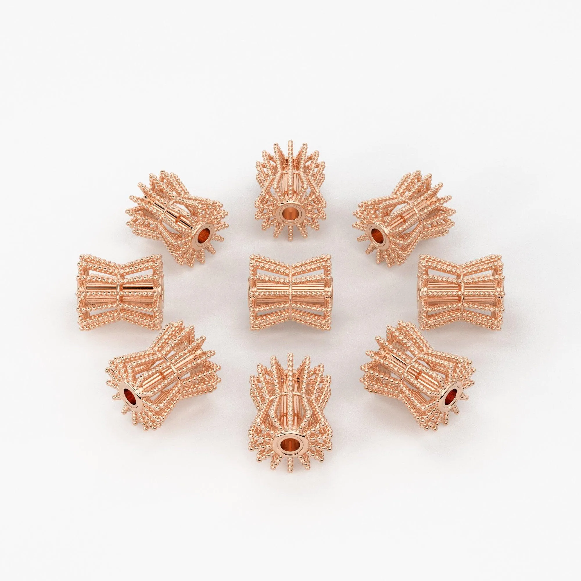 Handmade 14k 18k Solid Yellow Gold Fancy Bead Beautiful 6.50mm Cone Beads In Solid Gold In Glossy Finish 1pc