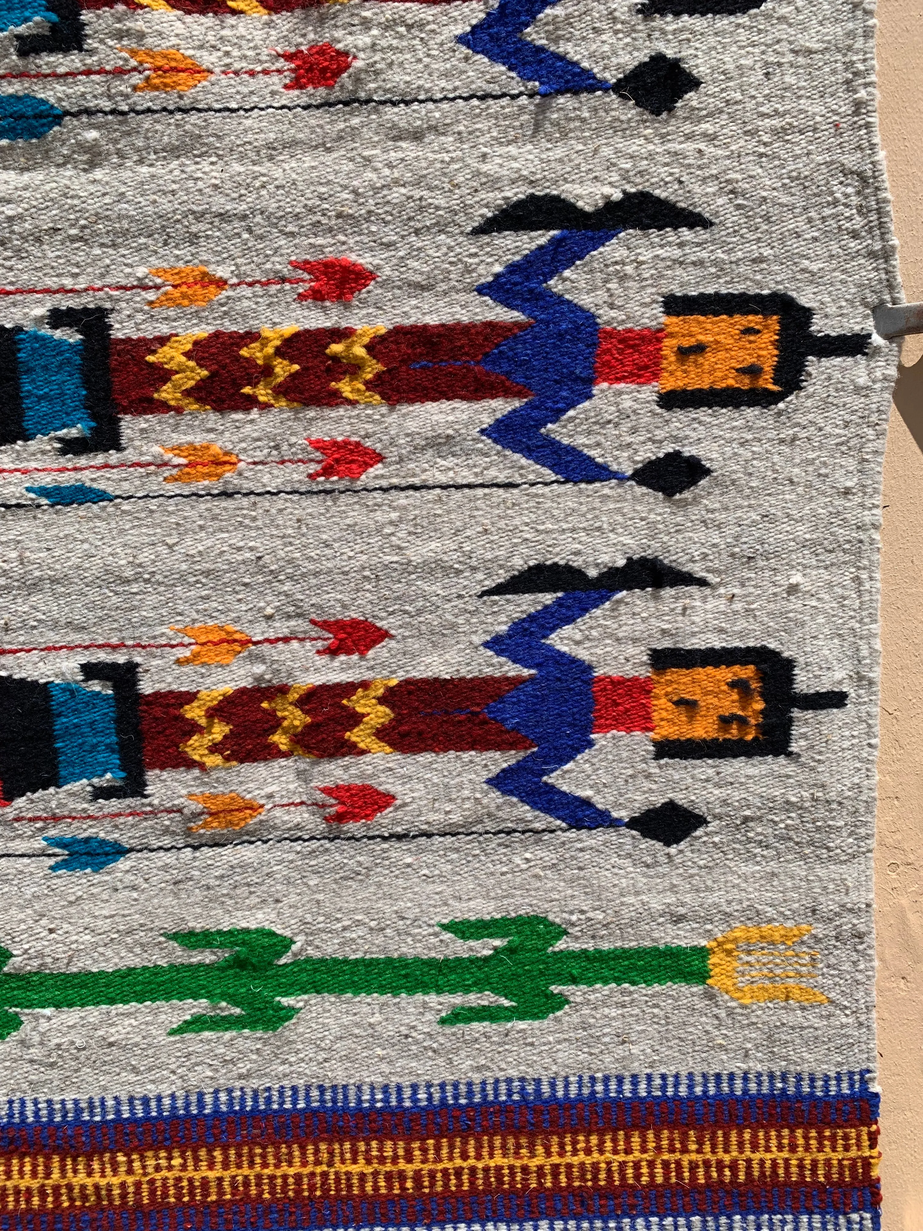 Handwoven Wool Corn Maiden Rug; 30”x60”
