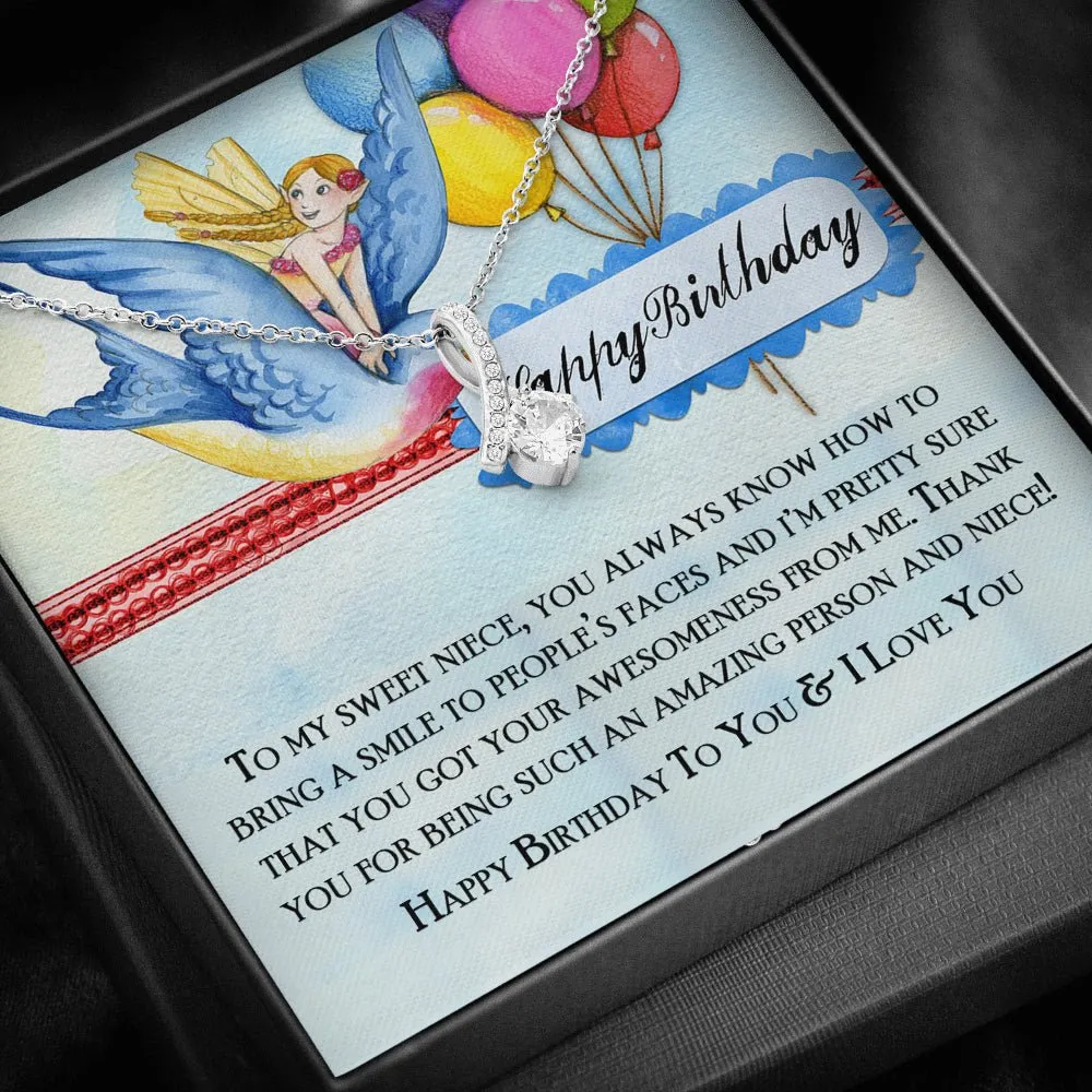 Happy Birthday Niece Love Knot Pendant Necklace