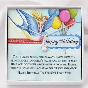 Happy Birthday Niece Love Knot Pendant Necklace