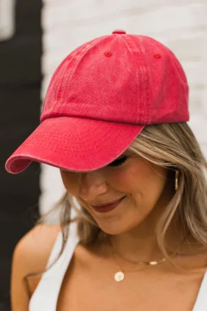 Happy Camper Baseball Cap- Red