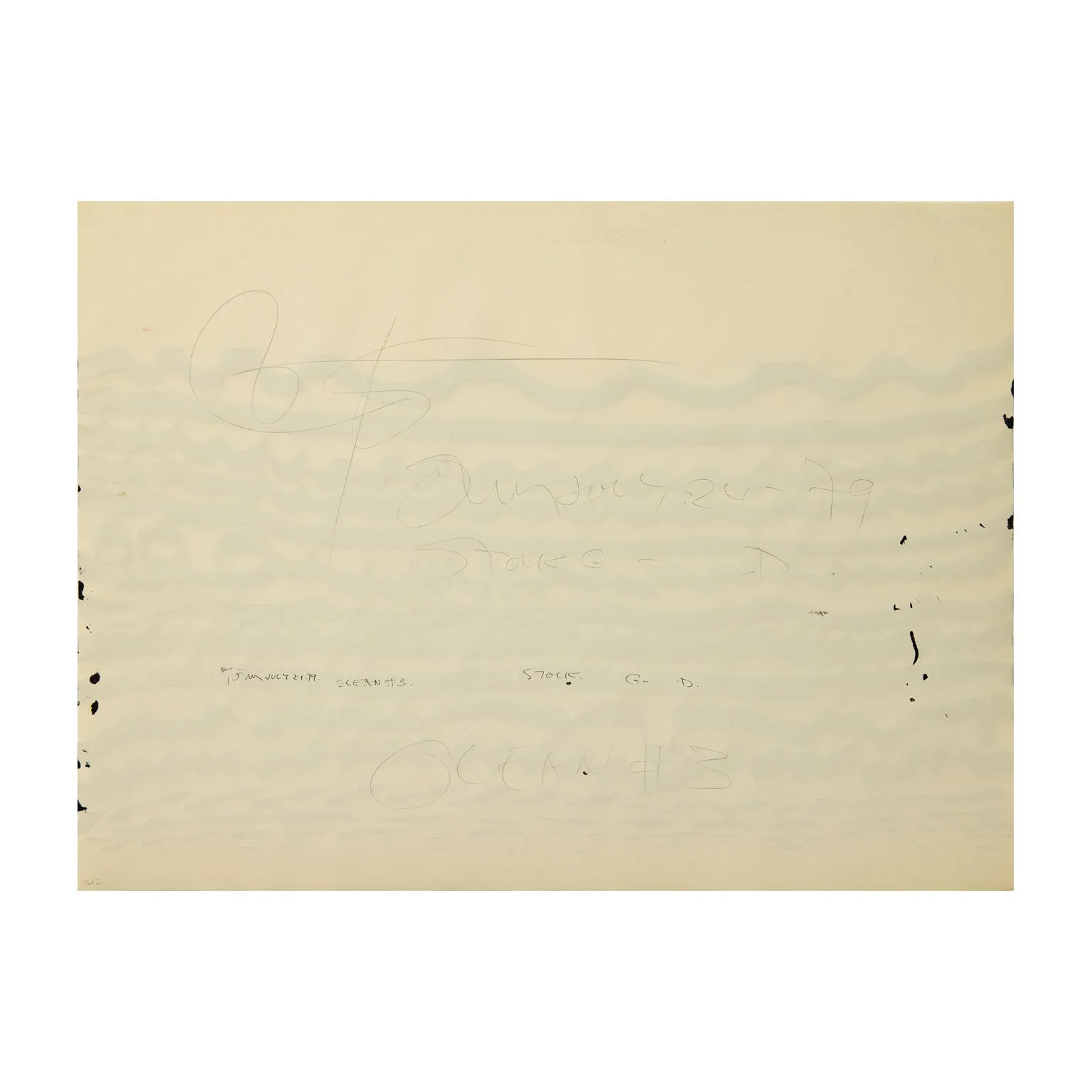 HAROLD TOWN "OCEAN #3" DRAWING, 1979