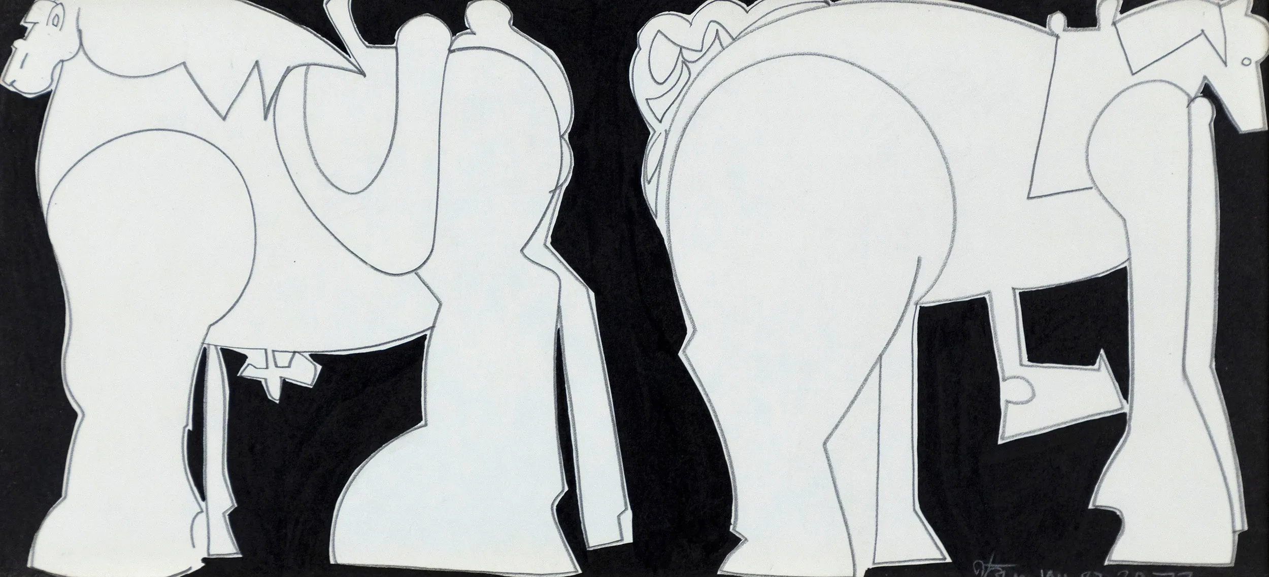 HAROLD TOWN "TOY HORSE ARABIAN BROTHERS" 1977