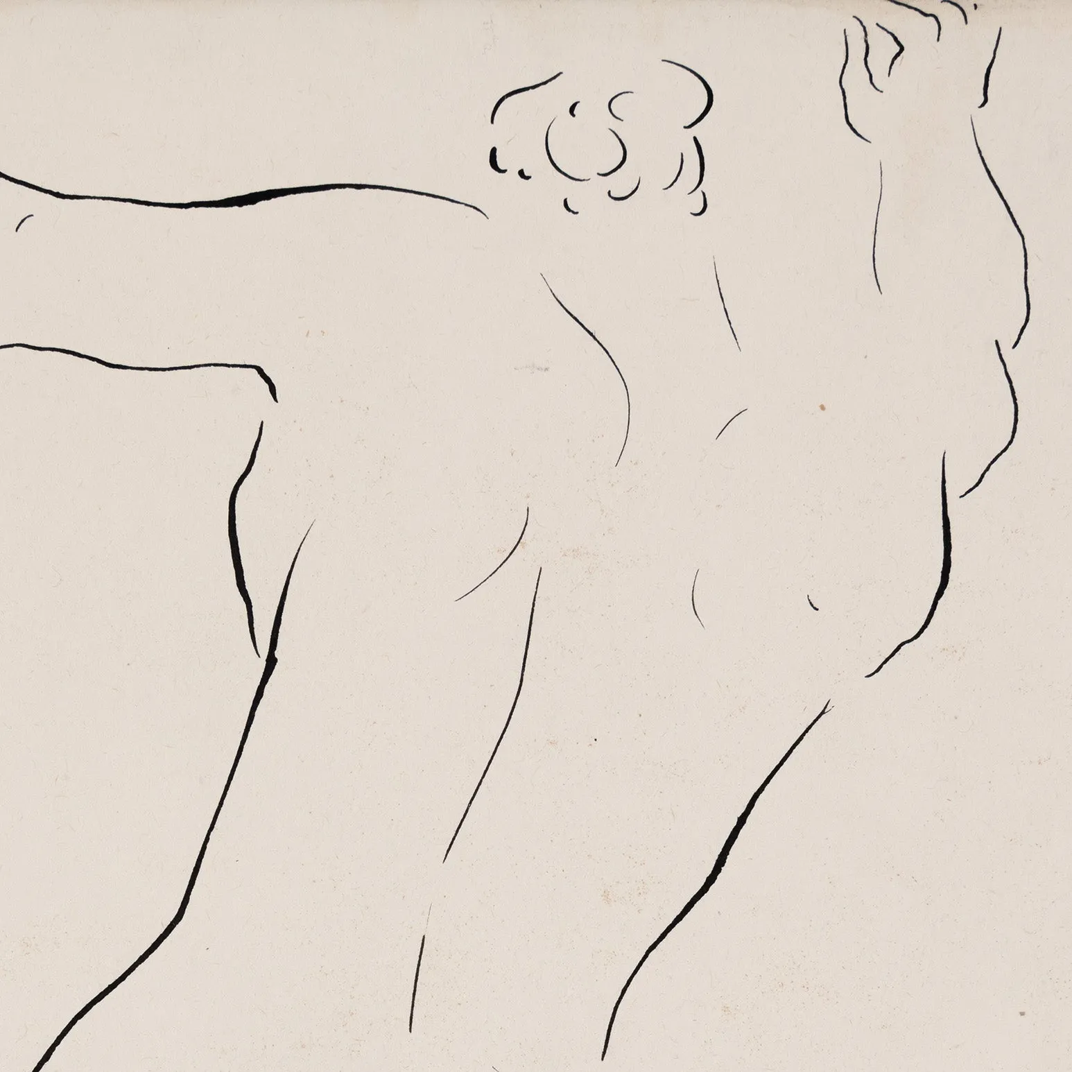 HAROLD TOWN "WARRIOR" INK DRAWING, 1947