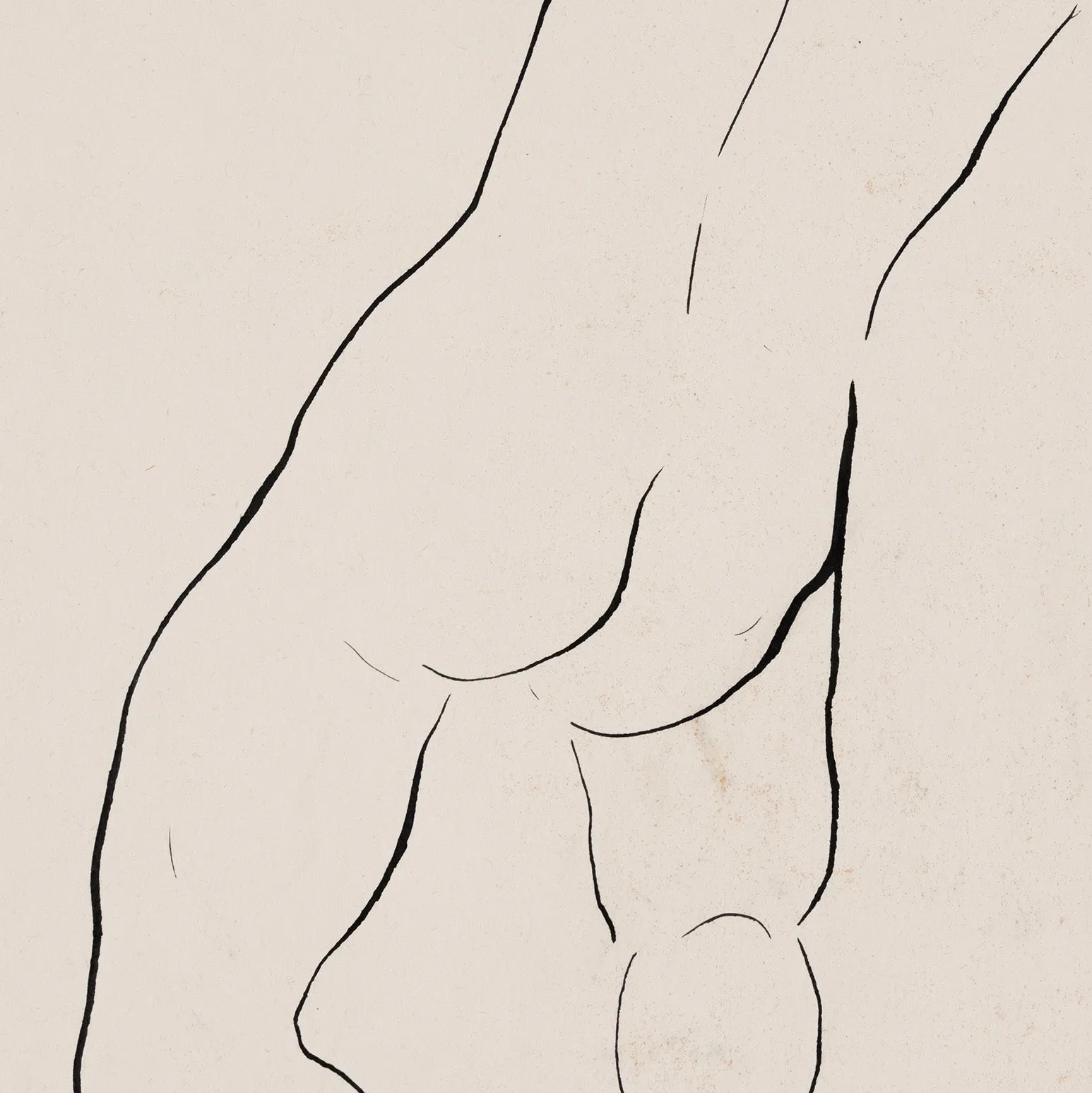 HAROLD TOWN "WARRIOR" INK DRAWING, 1947