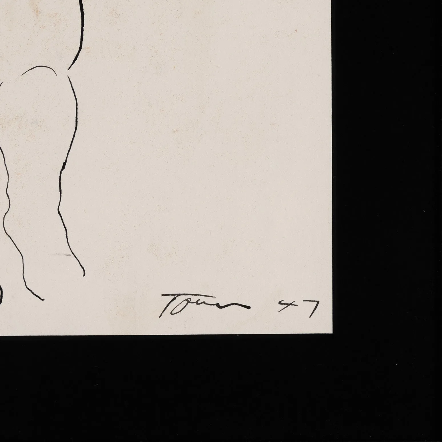 HAROLD TOWN "WARRIOR" INK DRAWING, 1947