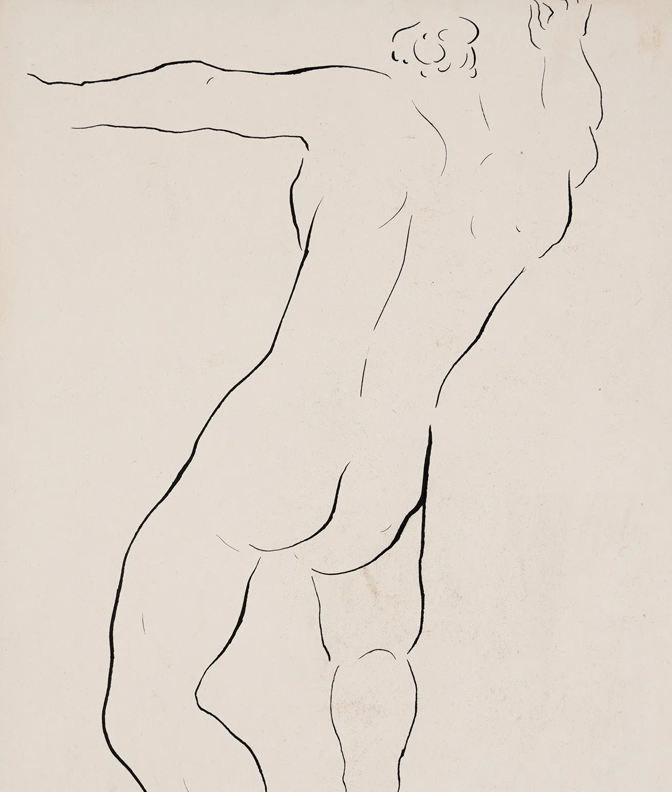 HAROLD TOWN "WARRIOR" INK DRAWING, 1947